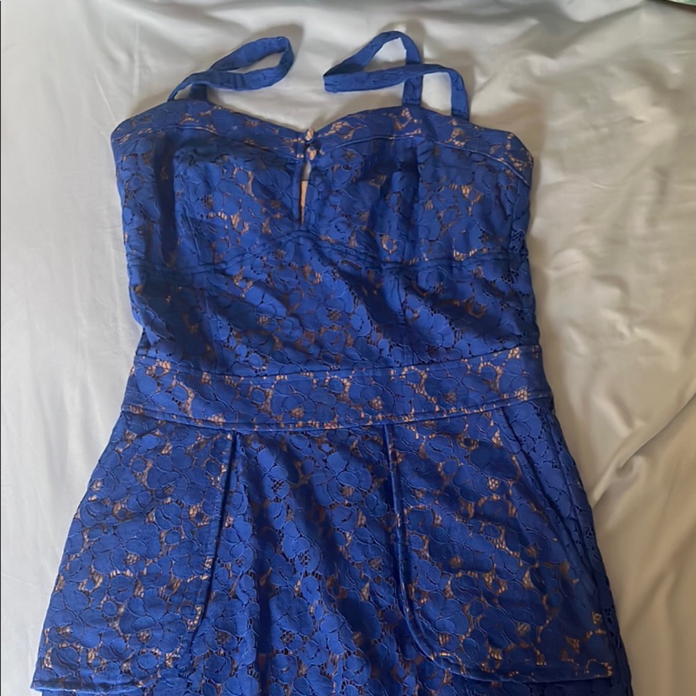 Elegant Blue Lace Dress